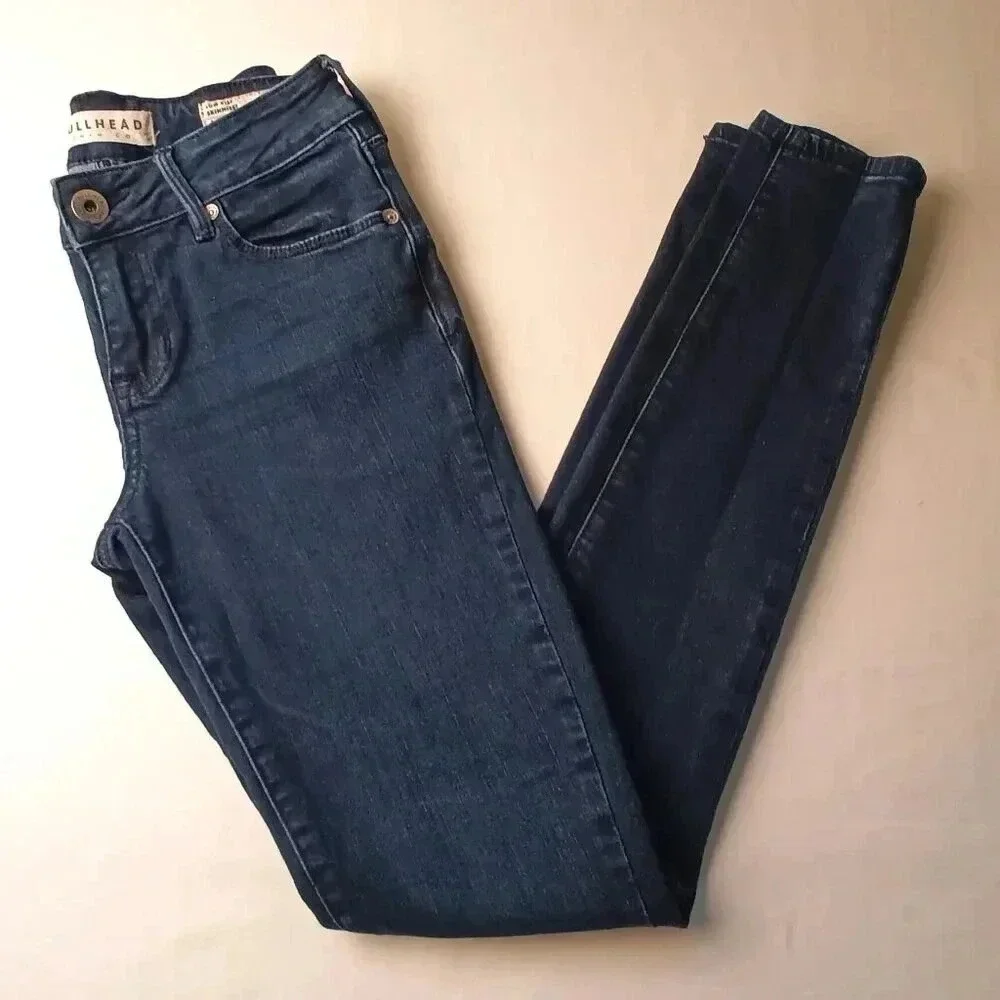 Bullhead Womens Low Rise Skinniest Jeans Blue Size 0/24 Y2K Stretch Denim